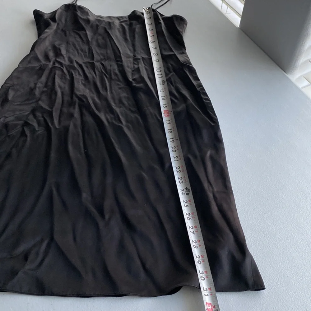 Rickie‎ Freeman Teri Jon Silk Satin Slip Dress 2 Minimalist Cocktail Luxury